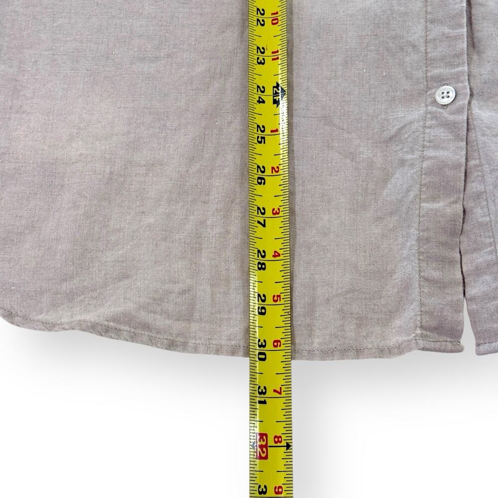 J Jill Linen Button Down Long Sleeve Shirt Womens XL Casual Beige Natural READ - Picture 8 of 8